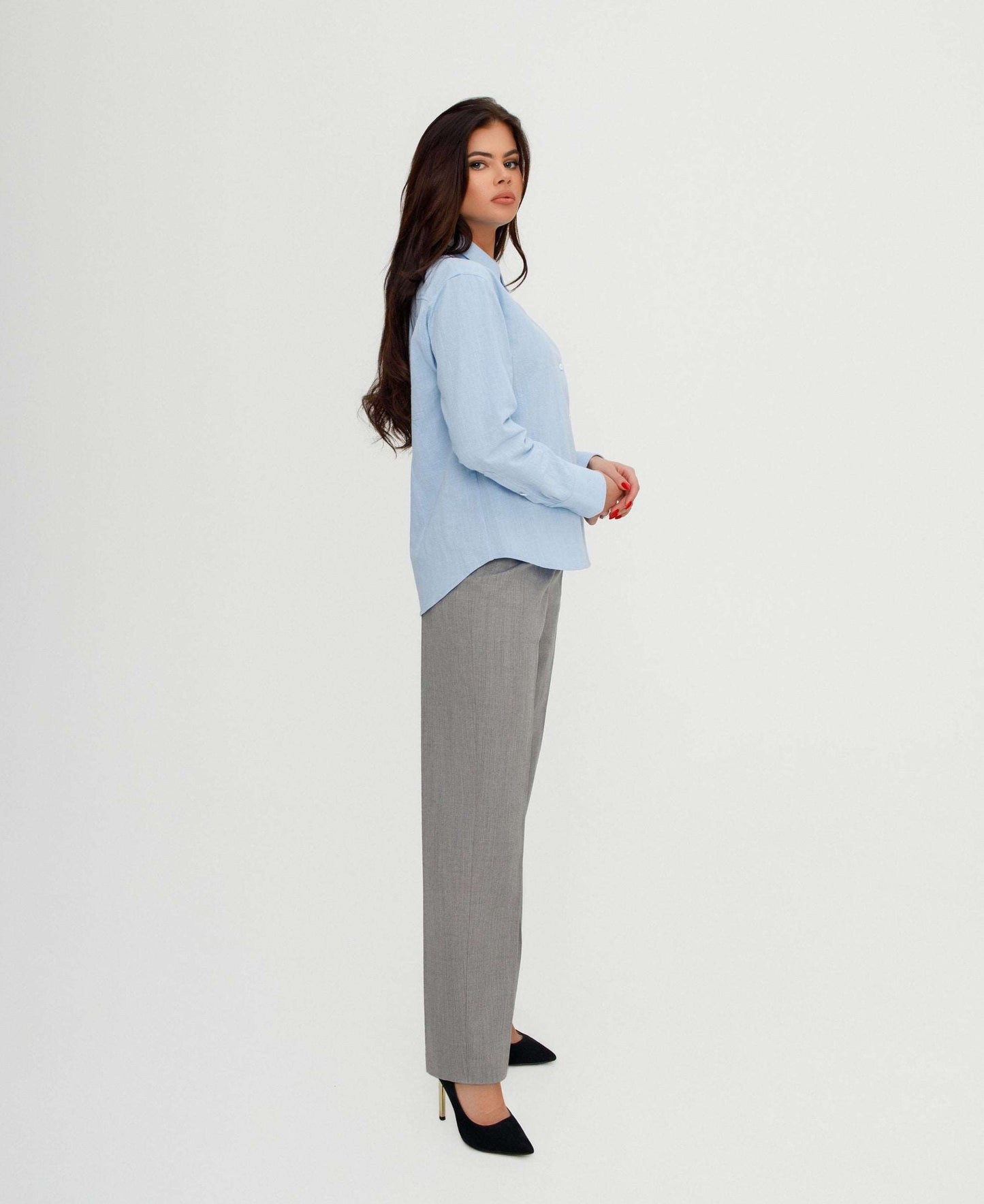 wool-straight-high-waisted-pants-in-grey-with-embroidered-logo-slow-fashion-premium-quality