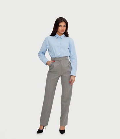 wool-straight-high-waisted-pants-in-grey-with-embroidered-logo-slow-fashion-premium-quality