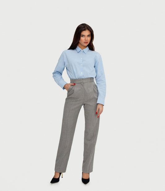 wool-straight-high-waisted-pants-in-grey-with-embroidered-logo-slow-fashion-premium-quality