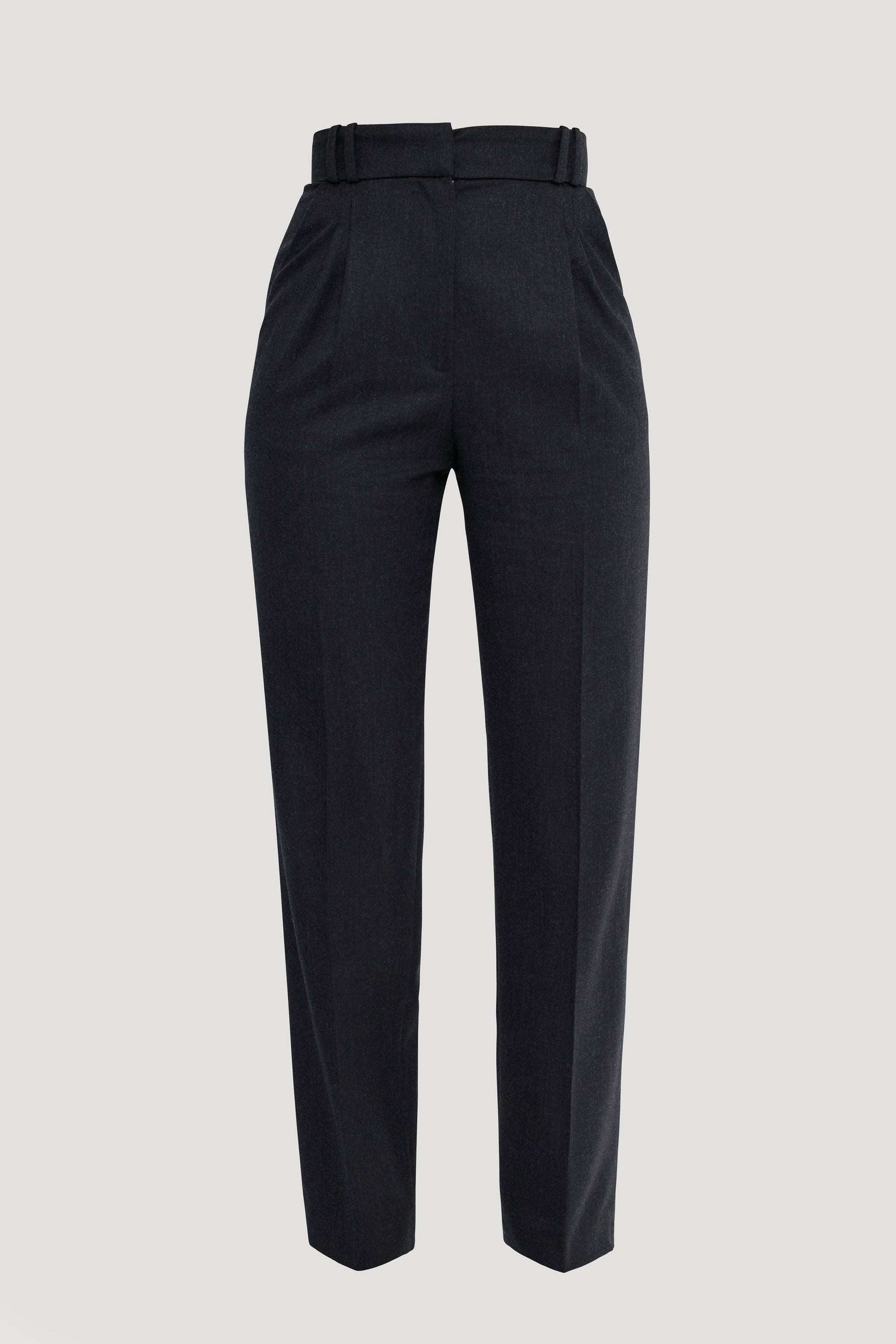 wool-straight-high-waisted-pants-in-grey-with-embroidered-logo-slow-fashion-premium-quality